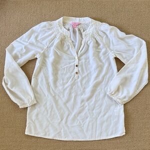 Lilly Pulitzer Elsa Cream Blouse, XXS